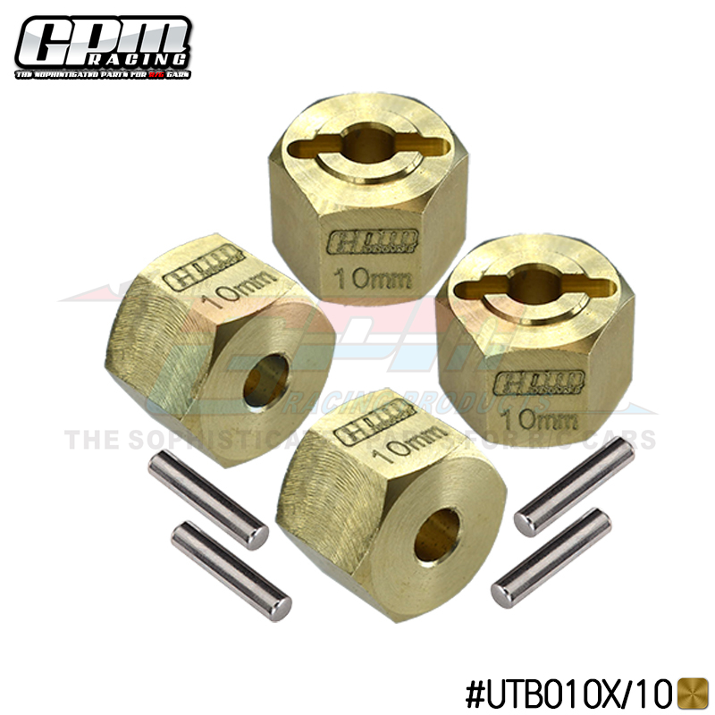 BRASS HEX ADAPTERS (12X10MM) UTB010X/10 For AXIAL 1/18 UTB18 CAPRA 4WD UNLIMITED TRAIL BUGGY-AXI01002